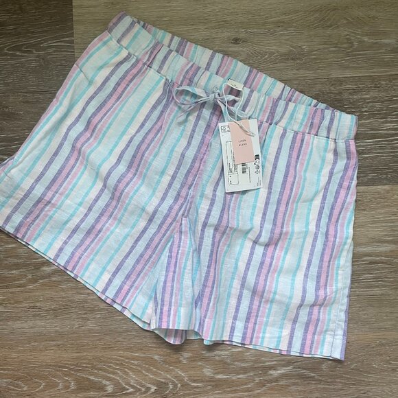 Striped Linen Shorts - Picture 1 of 1